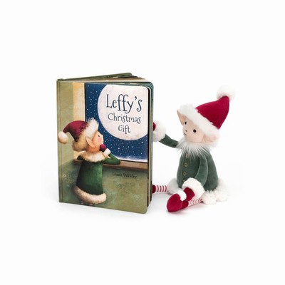 Jellycat Leffy's Christmas Gift and Leffy Elf Medium New Zealand | HBWJU5142